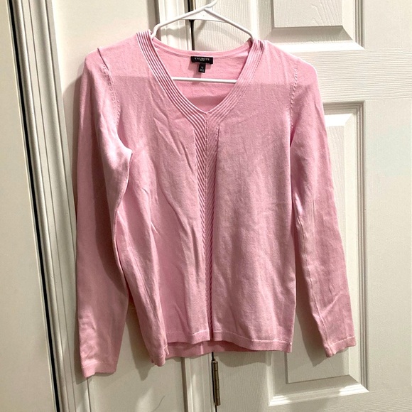Talbots small petite baby pink long sleeve sweater barbie cottage core - Picture 1 of 4
